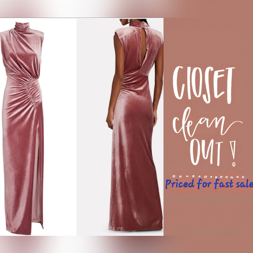 RONNY KOBO Billie High Neck Velvet Maxi Dress sz XLarge